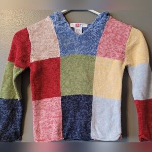 VTG Patchwork Girls Sweater Y2k Vintage Americana